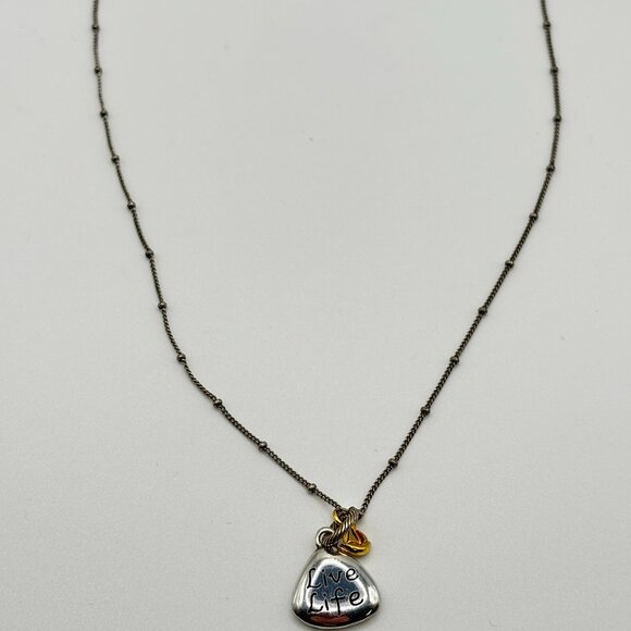 Brighton Live Life Beach Scene Charm Necklace Two-Tone Silver & Gold - Picture 2 of 7